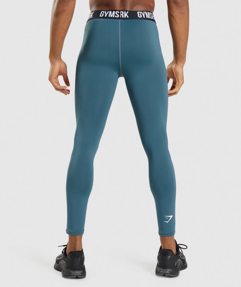 Legginsy Gymshark Element Baselayer Męskie Turkusowe | PL 741VUG